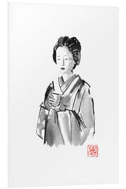 PVC print Geisha drinking