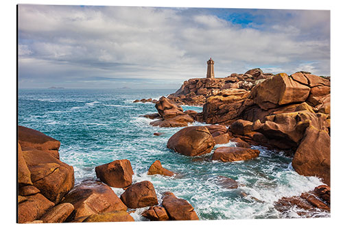 Aluminium print Lighthouse Phare de Mean Ruz at Ploumanac'h, France