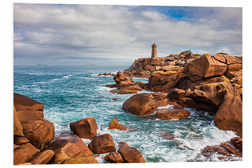 Bilde på skumplate Lighthouse Phare de Mean Ruz at Ploumanac'h, France