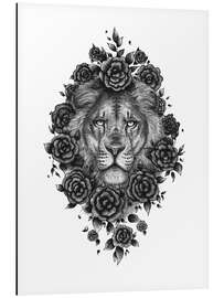 Magnettafel Löwe mit Blumen