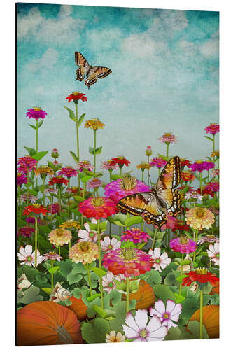 Aluminium print Butterfly Garden