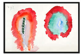 Gerahmter Kunstdruck Beim Betrachten von Blumen und Bäumen, Weizen und Wermut