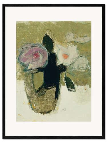 Ingelijste kunstdruk Red Roses in a Vase