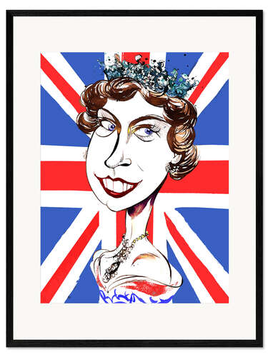 Inramat konsttryck Queen Elizabeth II , young