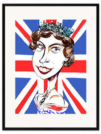 Inramat konsttryck Queen Elizabeth II , young