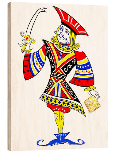 Wood print Jack of Crackers - Illustration of Lewis Carroll's "Alice's Adventures in Wonderland"