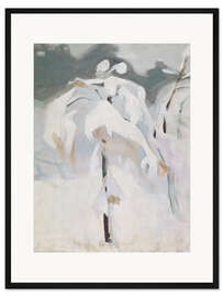 Gerahmter Kunstdruck Schneebedeckte Birke, um 1913