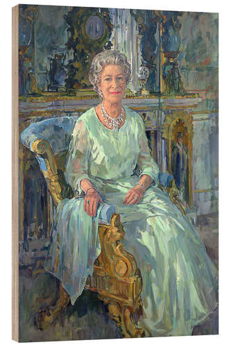 Wood print Her Majesty the Queen Elizabeth II, 1996