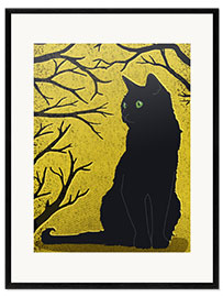 Innrammet kunsttrykk Black Cat in Sunlight