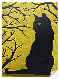 Självhäftande poster Black Cat in Sunlight