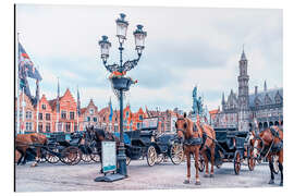 Aluminium print Bruges Downtown