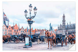 Selvklæbende plakat Bruges Downtown