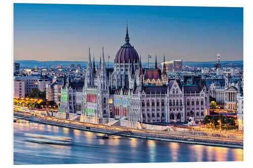 Foam board print Budapest at Dusk