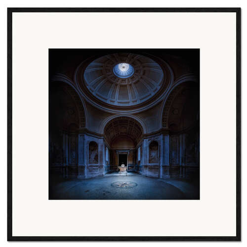 Inramat konsttryck Full moon over the mausoleum