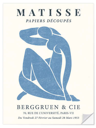 Sticker mural Blue Nude - Berggruen & Cie