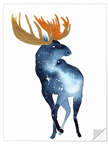 Naklejka na ścianę Galaxy Golden Moose