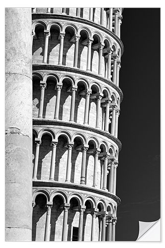 Selvklebende plakat The Leaning Tower of Pisa in Italy