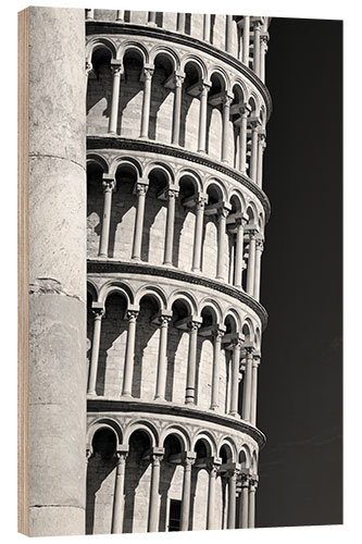 Holzbild Der schiefe Turm von Pisa in Italien