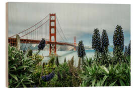 Holzbild Golden Gate Brücke, San Francisco - Stefan Becker