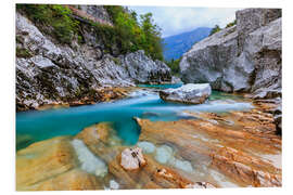 Foam board print The Soca river in Slovenia