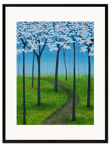 Inramat konsttryck Forest path