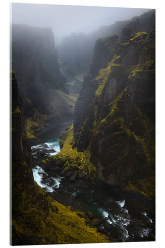 Acrylic print The beautiful Fjaðrárgljúfur Canyon in Iceland