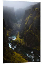 Aluminiumsbilde The beautiful Fjaðrárgljúfur Canyon in Iceland