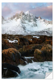 Selvklebende plakat Sunrise on Senja Island in North Norway