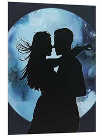 Foam board print Kiss in the Moonlight