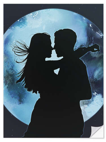 Sticker mural Kiss in the Moonlight