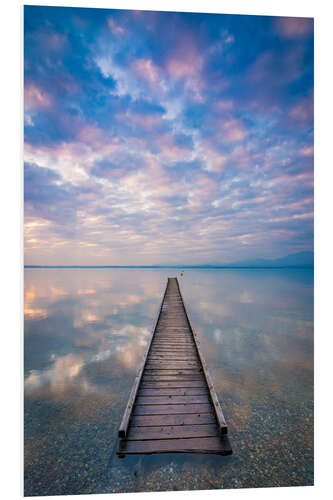 Print på skumplade Jetty at Lake Chiemsee