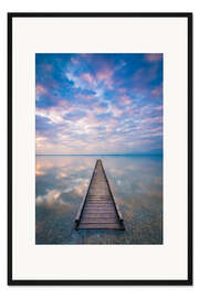 Gerahmter Kunstdruck Steg am Chiemsee