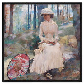 Gerahmter Kunstdruck Unter den Birken