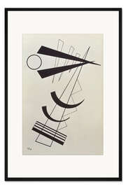 Gerahmter Kunstdruck Betonte Gewichte in Schwarz/Weiß (1925)