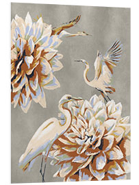 Foam board print Cranes and lilies