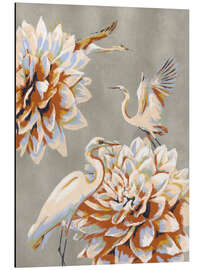 Magnettafel Kraniche und Lilien