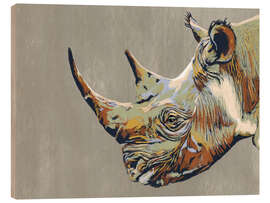 Wood print Rhinoceros