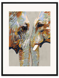 Gerahmter Kunstdruck Elefantenliebe