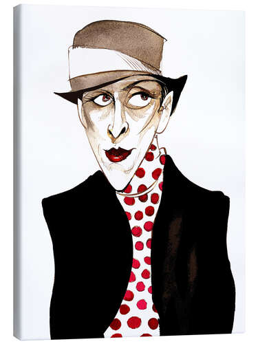 Canvas print Caricature of Djuna Barnes, Writer and Illustrator