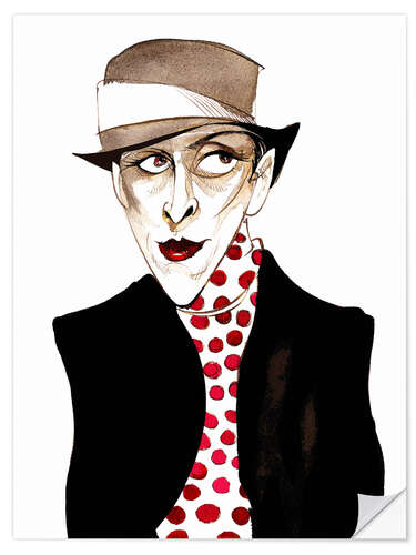 Sticker mural Caricature of Djuna Barnes, Writer and Illustrator