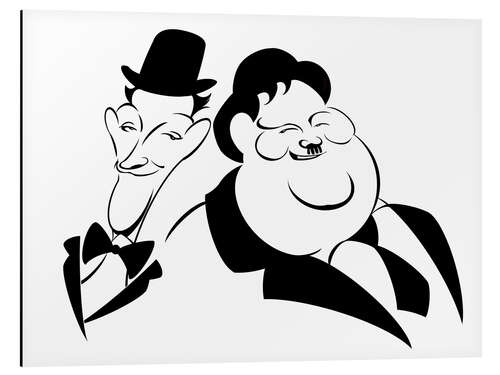 Alumiinitaulu Caricature of Stan Laurel and Oliver Hardy, film comedians