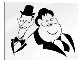 Gallery print Caricature of Stan Laurel and Oliver Hardy, film comedians