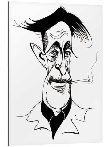 Tableau en aluminium Caricature of George Orwell, Writer and Journalist