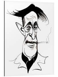 Magnettafel Karikatur von George Orwell, Schriftsteller und Journalist