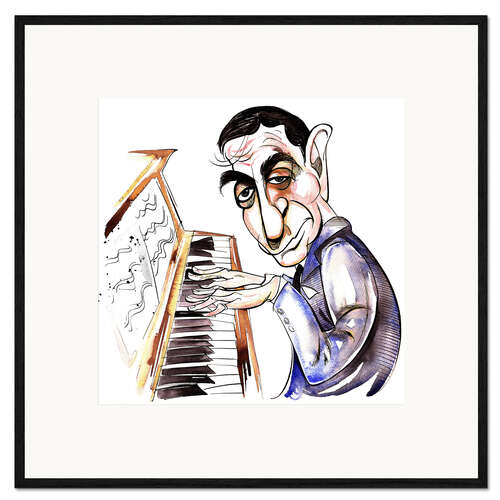 Gerahmter Kunstdruck Karikatur von Irving Berlin, Komponist