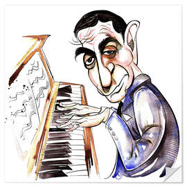 Wandsticker Karikatur von Irving Berlin, Komponist