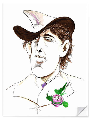 Selvklebende plakat Caricature of Oscar Wilde, Writer