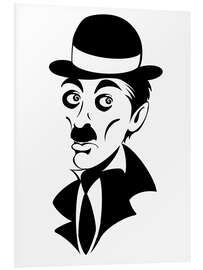 Foam board print Caricature of Charlie Chaplin, actor and director