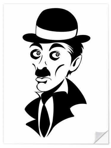 Naklejka na ścianę Caricature of Charlie Chaplin, actor and director