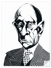 Selvklebende plakat Caricature of Arnold Schoenberg, Composer